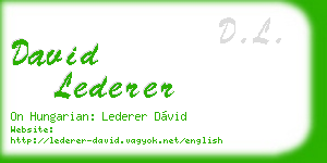 david lederer business card